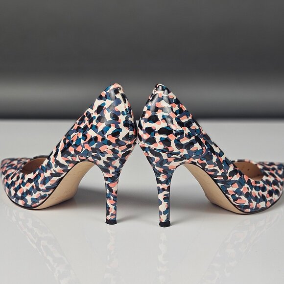 Nine West Flax Patent Pointed Toe Pumps Blue Pink Black - Picture 10 of 16